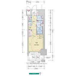プレサンス鶴舞駅前レジス 1Kの間取図画像