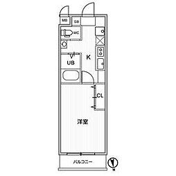 A・City名港 1Kの間取図画像