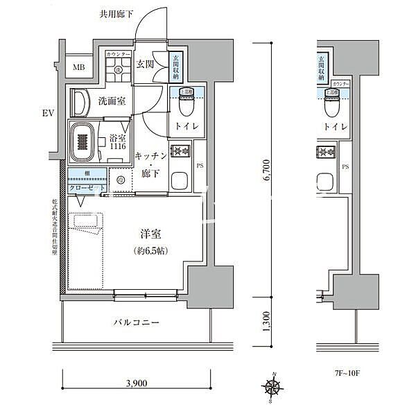 TENAS瑞穂通 304｜愛知県名古屋市瑞穂区瑞穂通３丁目(賃貸マンション1K・3階・25.63㎡)の写真 その2