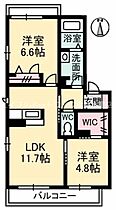 ソレアードII　Ｂ棟  ｜ 岡山県倉敷市中島（賃貸アパート2LDK・3階・54.04㎡） その2