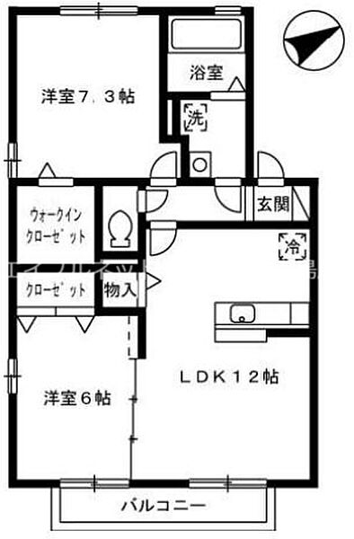 リビングタウン連島　Ｆ棟 ｜岡山県倉敷市連島2丁目(賃貸アパート2LDK・2階・59.58㎡)の写真 その2