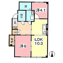 吉屋マンション  ｜ 岡山県倉敷市沖（賃貸アパート2LDK・1階・53.82㎡） その2