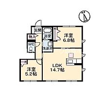 メゾン清水　B棟  ｜ 岡山県倉敷市四十瀬（賃貸アパート2LDK・1階・58.30㎡） その2