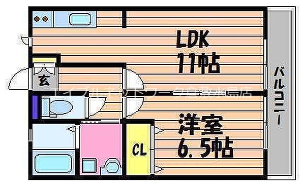 フリーダム ｜岡山県倉敷市中島(賃貸アパート1LDK・2階・40.74㎡)の写真 その2