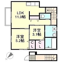 フォルティス四十瀬II  ｜ 岡山県倉敷市四十瀬（賃貸アパート2LDK・2階・50.10㎡） その2