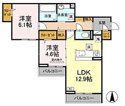 岡山県倉敷市東富井800-1（賃貸アパート2LDK・3階・61.09㎡） その2