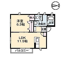 岡山県倉敷市八王寺町147（賃貸アパート1LDK・2階・42.78㎡） その2