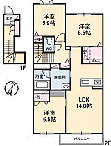 岡山県倉敷市北畝4丁目15-15（賃貸アパート3LDK・2階・81.46㎡） その2