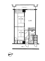 マンション平岸天神山 2LDKの間取図画像