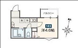 JR埼京線 北与野駅 徒歩8分の賃貸アパート 1階1Kの間取り