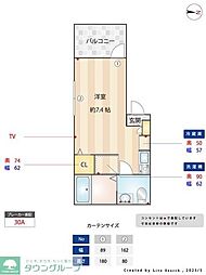 JR東北本線 大宮駅 徒歩12分の賃貸アパート 3階ワンルームの間取り