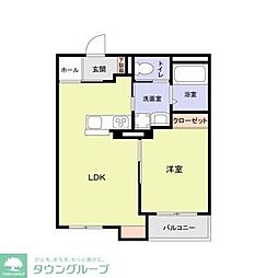 エムズ ヴィラ さいたま新都心 1LDKの間取図画像