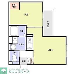 エムズ ヴィラ さいたま新都心 1LDKの間取図画像