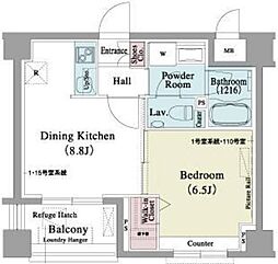 ソアラノーム北浦和 1LDKの間取図画像
