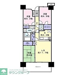グランシンフォニア戸田公園 3SLDKの間取図画像
