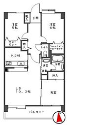 コスモ川口ガーデンスクエア 3LDKの間取図画像