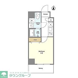 アルファコート蕨6 1Kの間取図画像
