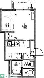 KEIAI RESIDENCE 西浦和 1Kの間取図画像