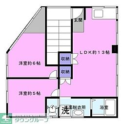 大義ビル 2LDKの間取図画像