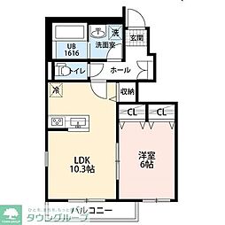 コントレイルI 1LDKの間取図画像
