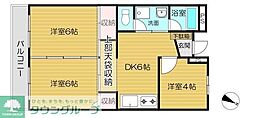 南浦和レジデンス 3DKの間取図画像