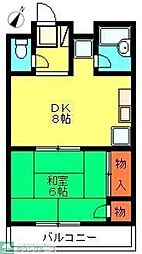第二ハイツ池田 1DKの間取図画像