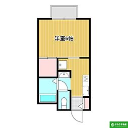 グランシードセフィラ 1Kの間取図画像