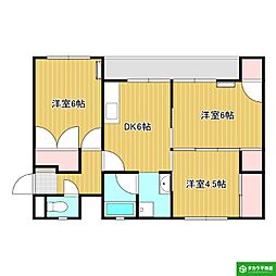 クリエイション21 3DKの間取図画像