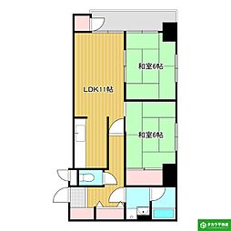 グレイス城崎 2LDKの間取図画像