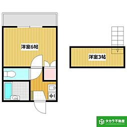 Nikori勢家A 1Kの間取図画像