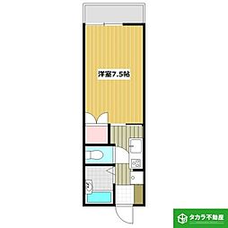 ヴィラコンソラータ 1Kの間取図画像