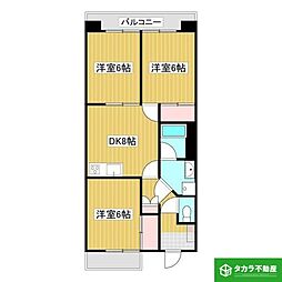 メゾン橘 3DKの間取図画像