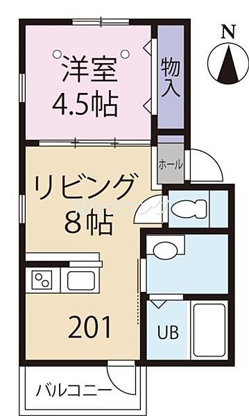 東京都中野区丸山1丁目(賃貸アパート1LDK・2階・30.08㎡)の写真 その2