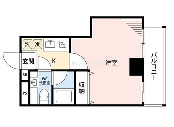 東京都新宿区上落合2丁目(賃貸マンション1K・4階・26.53㎡)の写真 その2