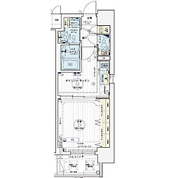 エステムコート名古屋栄プレシャス 1DKの間取図画像