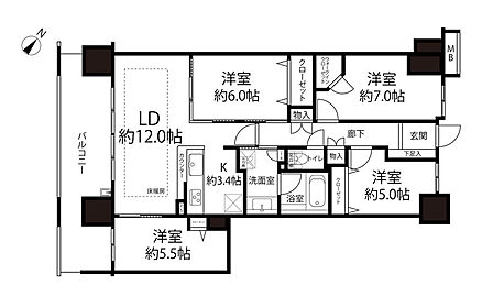 4LDK 間取り