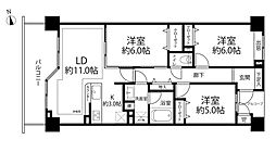レクセルマンション志木 3LDKの間取図画像