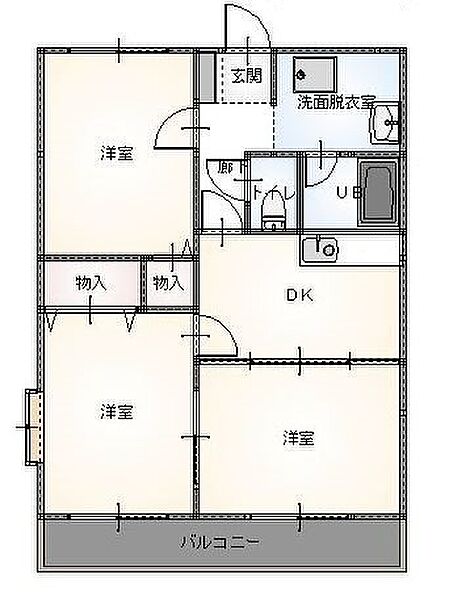 レジデンス・ラ・セーヌ ｜群馬県前橋市天川大島町1丁目(賃貸マンション3DK・1階・60.00㎡)の写真 その2