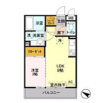 サンブリエ  ｜ 群馬県前橋市駒形町（賃貸アパート1LDK・3階・29.25㎡） その2