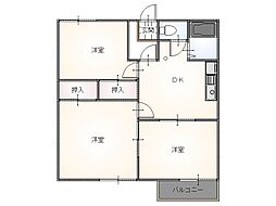 リバティー 3DKの間取図画像