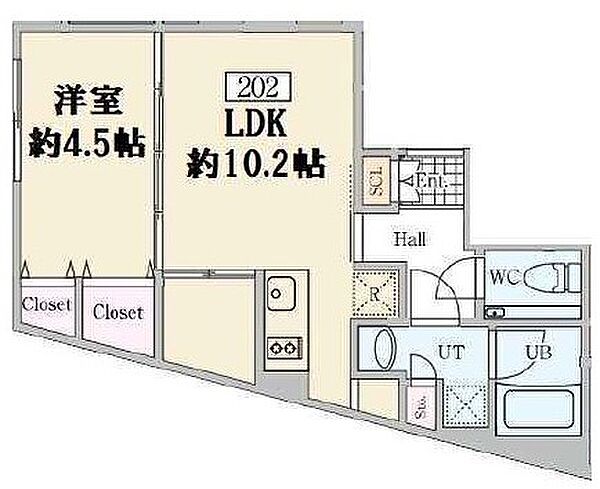 東京都港区高輪２丁目(賃貸マンション1SLDK・2階・37.10㎡)の写真 その2