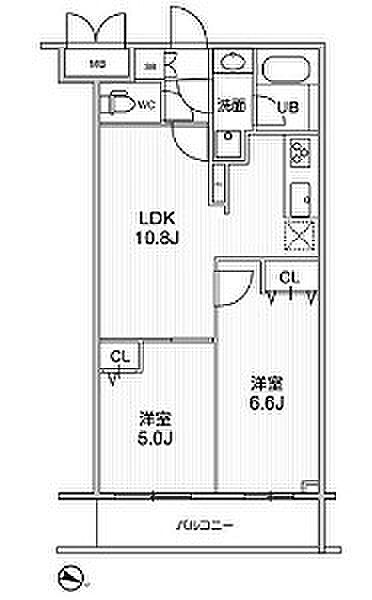 東京都墨田区東向島１丁目(賃貸マンション2LDK・3階・48.02㎡)の写真 その2