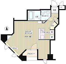 東京メトロ半蔵門線 半蔵門駅 徒歩1分の賃貸マンション 2階ワンルームの間取り