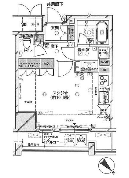 東京都中央区築地２丁目(賃貸マンション1R・6階・31.71㎡)の写真 その2