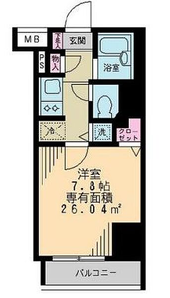 東京都中央区八丁堀３丁目(賃貸マンション1K・9階・26.04㎡)の写真 その2