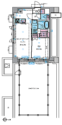 東京都新宿区大京町(賃貸マンション1LDK・4階・42.36㎡)の写真 その2
