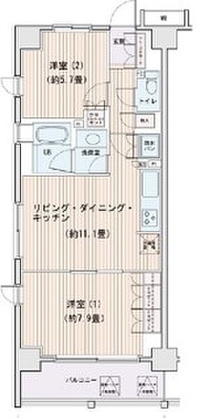 東京都江東区豊洲３丁目(賃貸マンション2LDK・6階・56.50㎡)の写真 その2