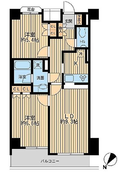 東京都中央区日本橋富沢町(賃貸マンション2LDK・13階・55.88㎡)の写真 その2