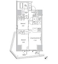 東京都新宿区市谷田町２丁目1-1（賃貸マンション2LDK・12階・54.24㎡） その2