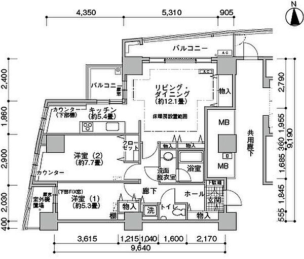 東京都港区海岸１丁目(賃貸マンション2LDK・38階・80.51㎡)の写真 その2